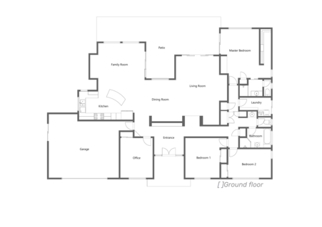 2D BLACK & WHITE FLOOR PLAN